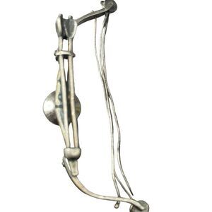 Kabana KBN Signed Sterling Silver Handmade Pin Brooch Navajo Native American 2.5